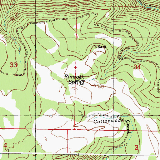 Topographic Map of Rimrock Spring, OR