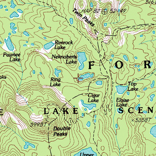 Topographic Map of Ring Lake, OR