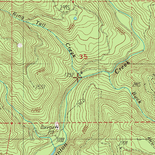 Topographic Map of Ring Tail Creek, OR
