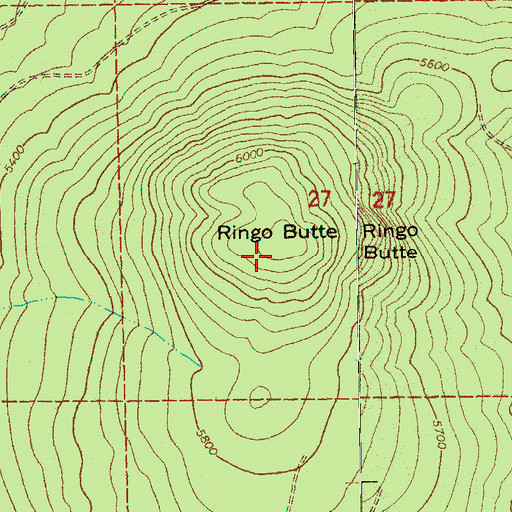 Topographic Map of Ringo Butte, OR