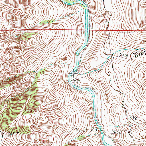 Topographic Map of Rippleton Creek, OR