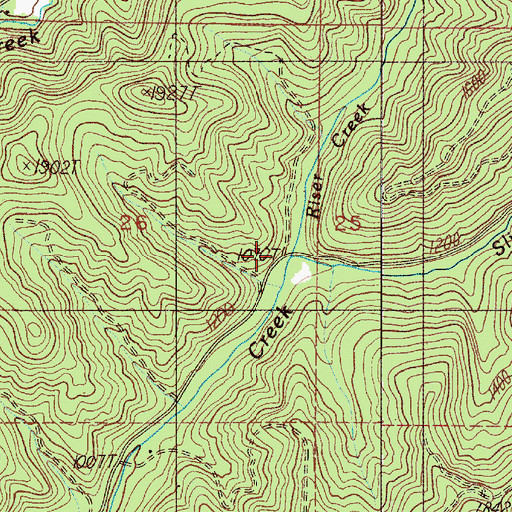 Topographic Map of Riser Creek, OR