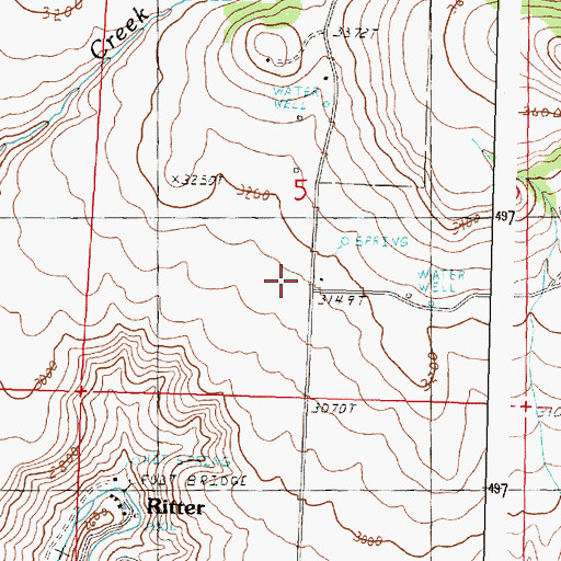 Topographic Map of Ritter School (historical), OR
