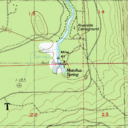 Topographic Map of Riverside Recreation Site, OR