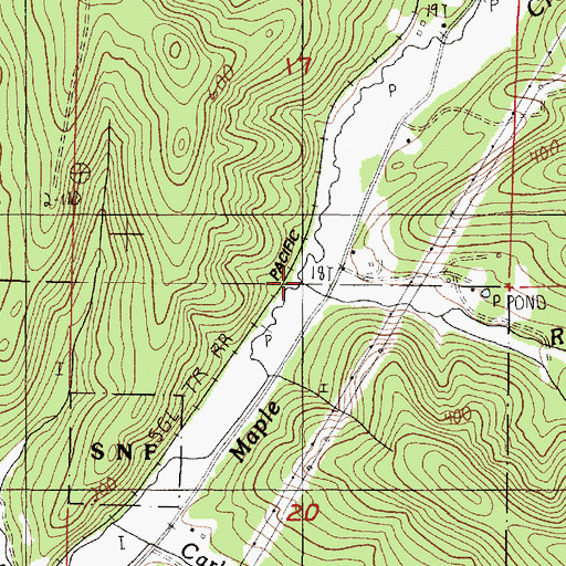Topographic Map of Roache Creek, OR