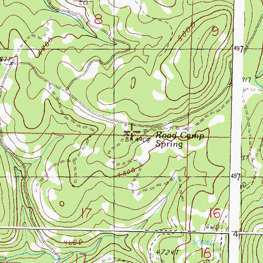 Topographic Map of Road Camp Spring, OR