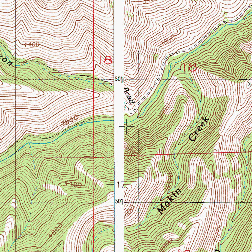 Topographic Map of Road Canyon, OR