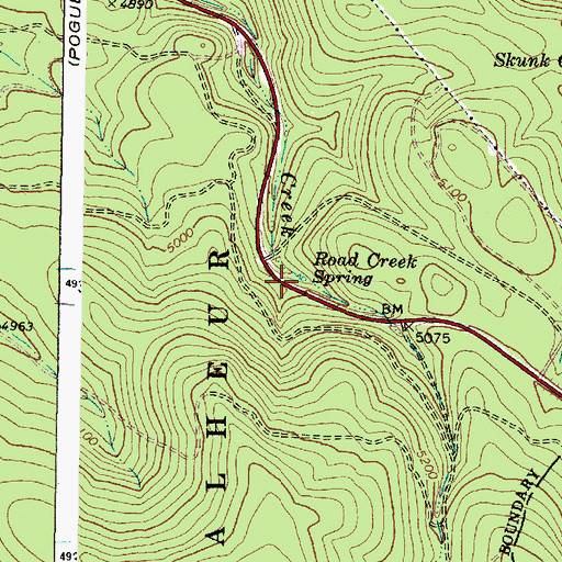 Topographic Map of Road Creek Spring, OR