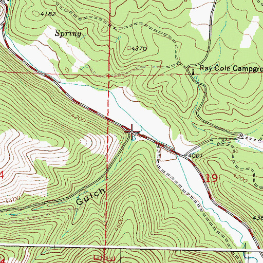 Topographic Map of Road Gulch, OR