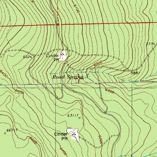 Topographic Map of Road Spring, OR