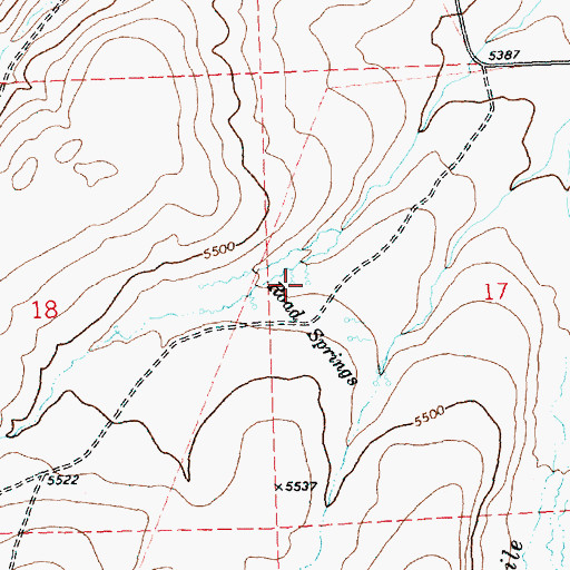 Topographic Map of Road Springs, OR