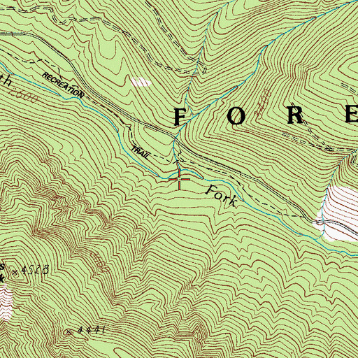 Topographic Map of Roaring Creek, OR