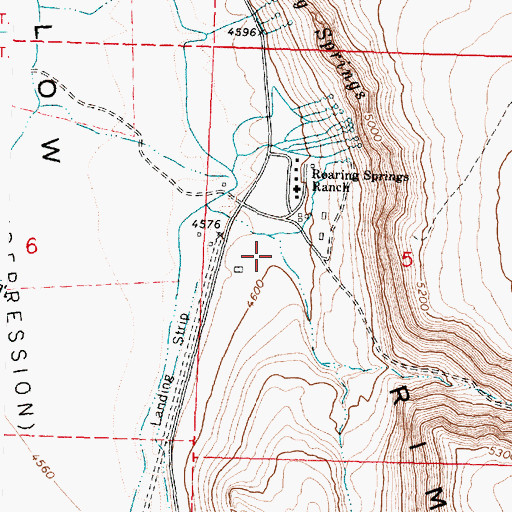 Topographic Map of Roaring Springs Canyon, OR
