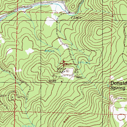 Topographic Map of Roba Brothers Mine, OR