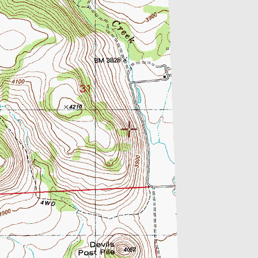Topographic Map of Roba Creek, OR