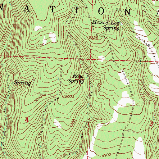 Topographic Map of Roba Spring, OR