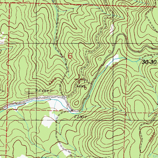 Topographic Map of Roba Westfall Mine, OR