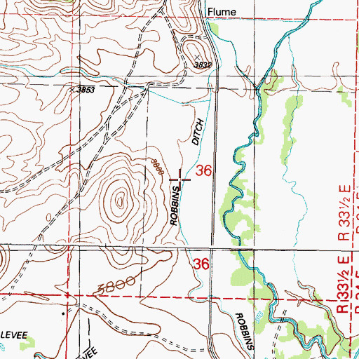 Topographic Map of Robbins Ditch, OR