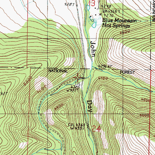Topographic Map of Roberts Creek, OR