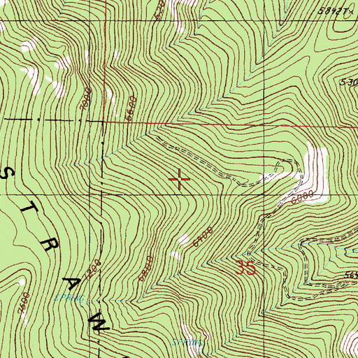 Topographic Map of Roberts Creek Trail (historical), OR