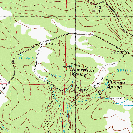 Topographic Map of Robertson Spring, OR