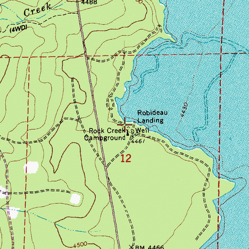 Topographic Map of Robideau Landing, OR