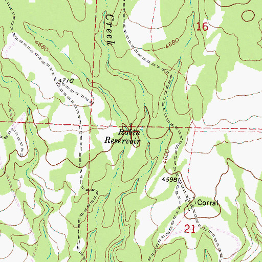 Topographic Map of Robin Reservoir, OR