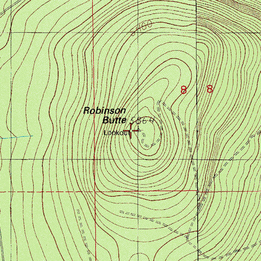 Topographic Map of Robinson Butte, OR