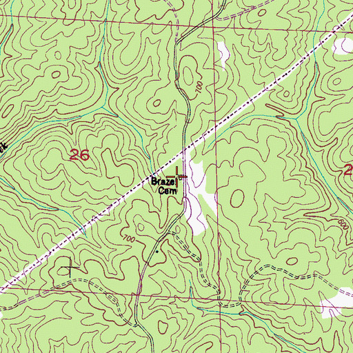 Topographic Map of Brazel Cemetery, AL