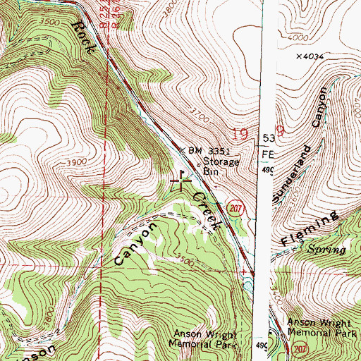 Topographic Map of Robinson Canyon, OR