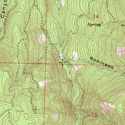 Topographic Map of Robinson Canyon, OR
