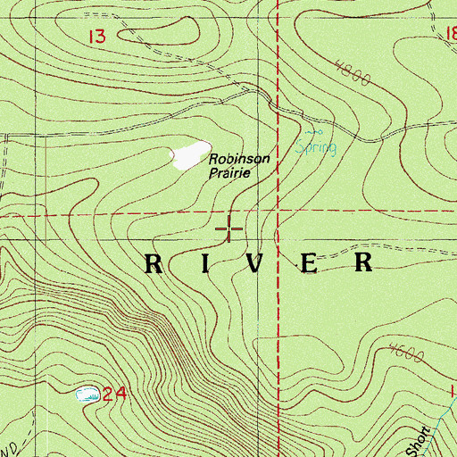Topographic Map of Robinson Prairie, OR
