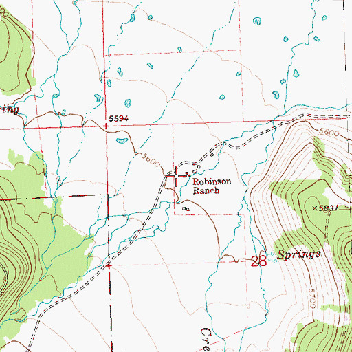Topographic Map of Robinson Ranch, OR