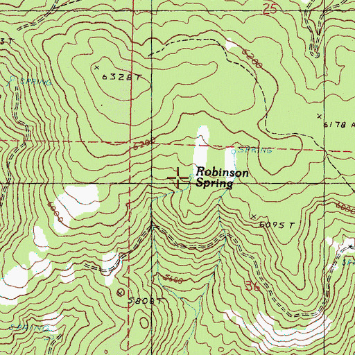 Topographic Map of Robinson Spring, OR