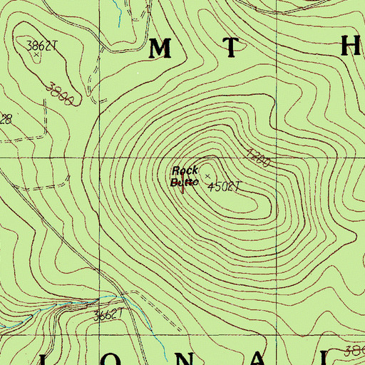 Topographic Map of Rock Butte, OR