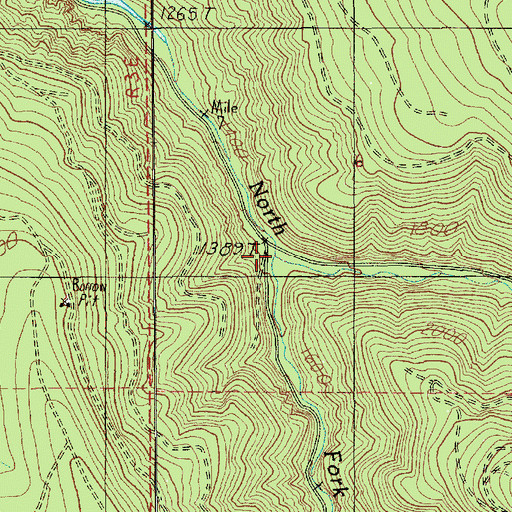 Topographic Map of Rock Canyon, OR