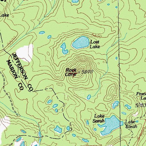 Topographic Map of Rock Cone, OR