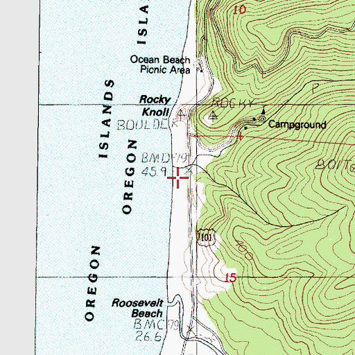 Topographic Map of Rock Creek, OR