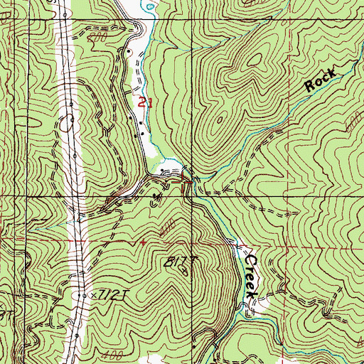 Topographic Map of Rock Creek, OR