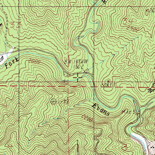 Topographic Map of Rock Creek, OR