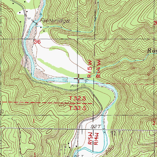 Topographic Map of Rock Creek, OR