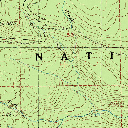 Topographic Map of Rock Creek, OR
