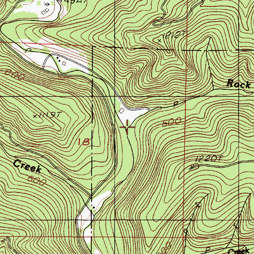 Topographic Map of Rock Creek, OR