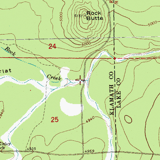 Topographic Map of Rock Creek, OR