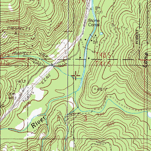 Topographic Map of Rock Creek, OR