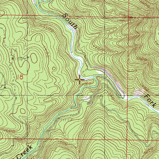 Topographic Map of Rock Creek, OR