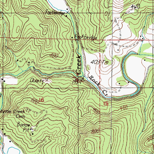Topographic Map of Rock Creek, OR
