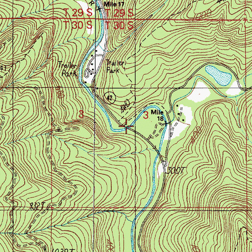 Topographic Map of Upper Rock Creek, OR