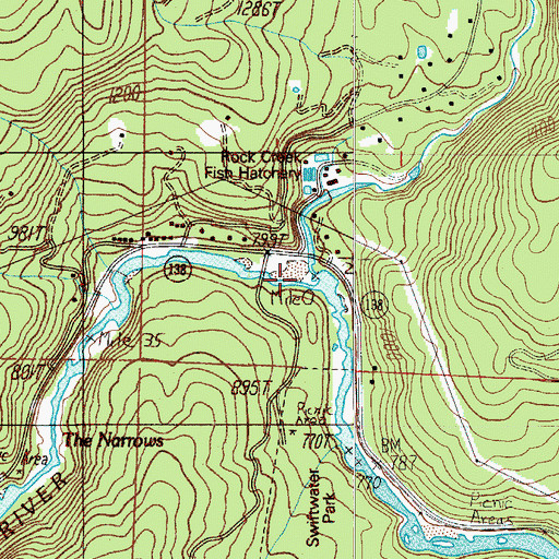 Topographic Map of Rock Creek, OR