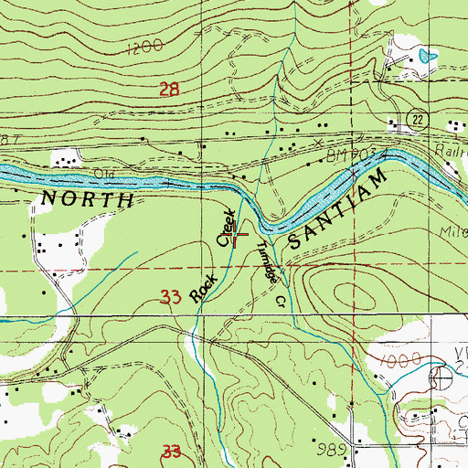 Topographic Map of Rock Creek, OR